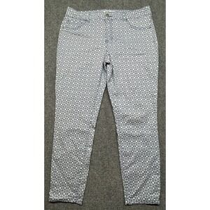 d.jeans Pants Womens 14 Blue White Geometric Stretch Skinny Patterned Casual